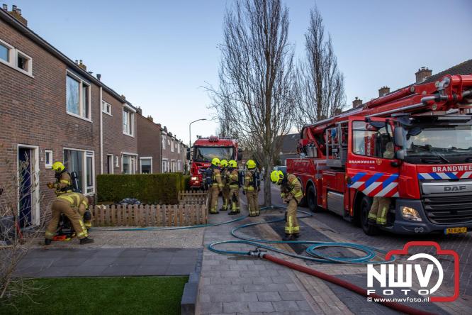 Brand in slaapkamer van woning aan de Passestraat snel geblust, oorzaak van de brand is onbekent. - &copy; NWVFoto.nl
